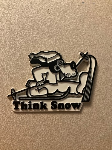 Think snow skiing dog - , vintage