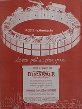 ADVERTISEMENT TIRE DUCASBLE BICYCLE STROLLER TRUCK CAR COACH 1924 FRENCH AD