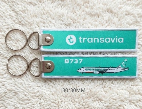 Porte clé brodé tissé - clé, avion