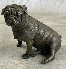 Sculpture En Bronze Fait Main Statue Animal Bulldog Anglais Chien Figurine Art
