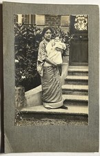 Mère avec son bébé Mode Robe japonaise Japon c1900 Photo Vintage 
