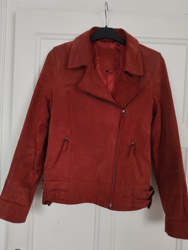 Blouson croûte cuir rouge - blouson,