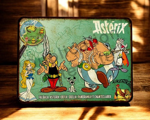 Plaque métal asterix - métal,
