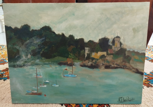 Tableau huile sur toile bord - tableau,