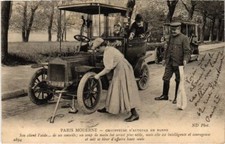 Old postcard Paris Autotax driver broken down Transport (1245212)