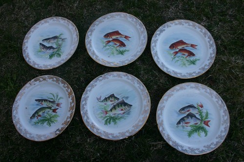 Anciennes assiettes poisson - assiettes, a