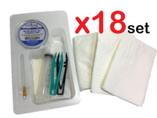 18pks MED-RX Wound Care Kit 85-4404 Dressing Tray w Sterile Water for Teaching
