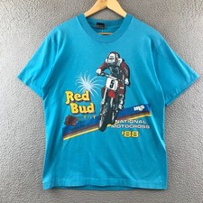 Vintage 80s Red Bud National Motocross '88 Racing T Shirt Mens L