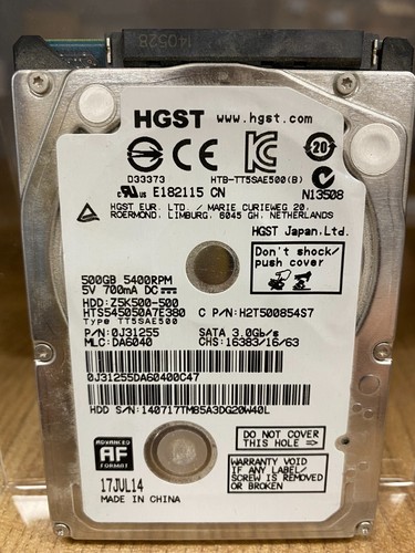 Disque dur interne hgst - disque, 500go