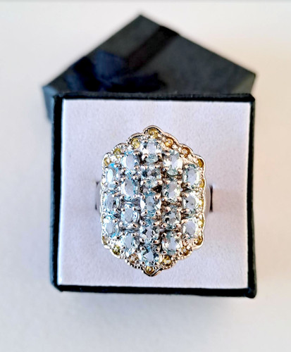 Bague aigue marine saphir - bague,