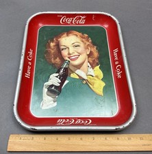 VINTAGE 1950's COCA-COLA  ADVERTISING STEEL TRAY ~ HAVE A COKE COLLECTIBLE TRAY