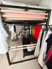 lit mezzanine 2 personnes bois