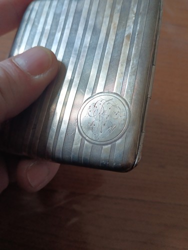 Solid silver cigarette box - solid,