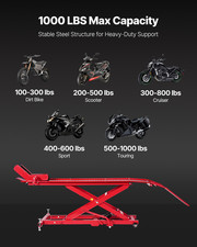 Pont Élévateur Hydraulique Cric De Moto Tout-Terrain Capacité 453,6 Kg