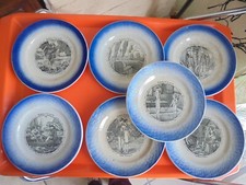 7 Wolf Mill Art Deco Talking Plates: Women and Sports.
