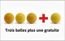 3 BALLES DE BABYFOOT EN LIEGE  JAUNE + 1 GRATUITE