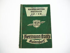 Lanz Hela D47 D32 spare parts list operating instructions spare parts catalogue