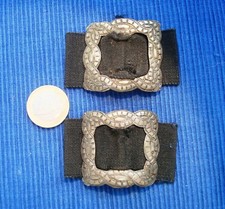 B20 Paire Boucle Chaussure Escarpin Argent Massif 18eme 1787 Superbe Poinçon !