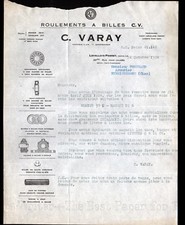 LEVALLOIS-PERRET (92) BALL BEARINGS ""C. VARAY constructor"" in 1924