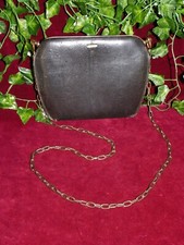 Sac noir à bandoulière vintage en peau de lézard années 1950 rétro pin-up
