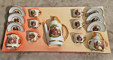 SERVICE A THE/CAFE miniature EN PORCELAINE décor fragonard POUR POUPEES