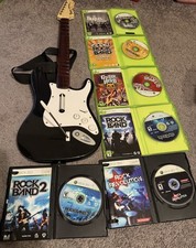 Rock band guitar w/6 games CIB