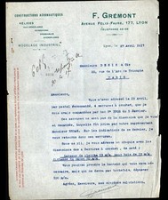 LYON (69) AERONAUTICAL CONSTRUCTIONS / AIRCRAFT HELICES "F. GREMONT" in 1917