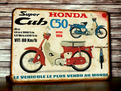 Plaque métal honda c50 - plaque,