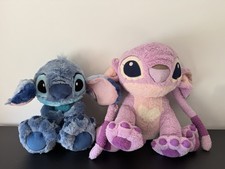 Lot of 2 Large Plush Stitch And Angel VGC