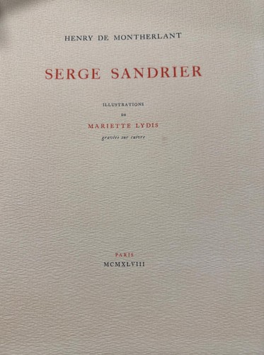 Henry montherlant serge - henry, de