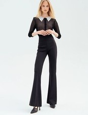 Fracomina Pantalon à Pattes Noir FR22SVA003W51501 Pantalon Bootcut Fracomina