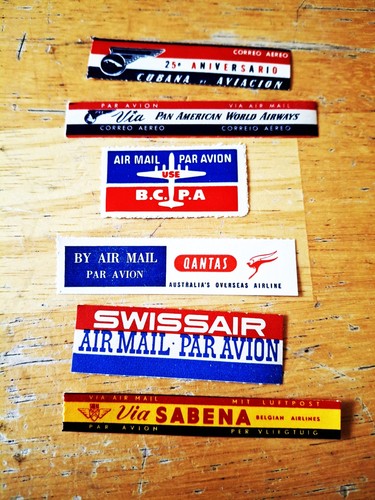 Air mail ettiquettes labels - air,