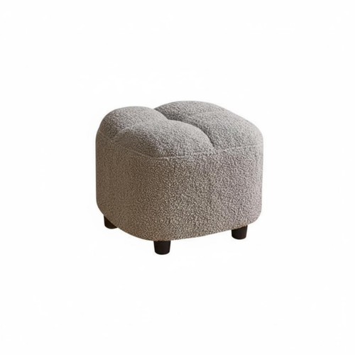 Pouf carré tissu bouclé - tissu,