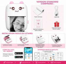 Mini imprimante portable sans
