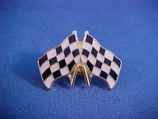 Motorcycle Moto Cross Checkered Flag jacket,hat pin/tie tack from new old stock 