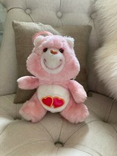 27⚜️Small Plush Stuffed Blush Bear Pink Heart Vintage Care Bears Height 16cm