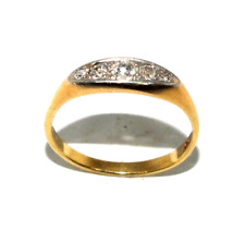 Femmes / Femmes 18ct 18carat Bague or Jaune Ensemble Avec Diamants, GB Taille Q