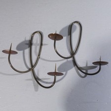 Pair of Vintage Modernist Design Wall Candle Holders 1950s