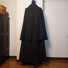USED TAISHO-SHOWA ERA INOUE CLOTHING STORE WOOL CAPE TOMBI COAT DARK GREEN ACC