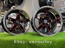 4x18 " 5x114.3 Lenso Projet D1SF Noir Rouge Style : Pour Lexus Toyota Honda Jdm