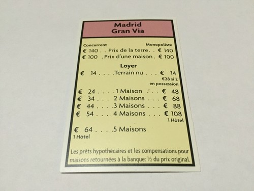 Carte madrid gran - gran, piÈce