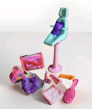 Dollhouse Hair Salon Chair 8" Barbie Doll Accessories Spa Day Battat Bag Lot