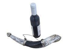 Porte-tasse à vin viking corne à boire véritable corne Kudu plaqué argent 925...