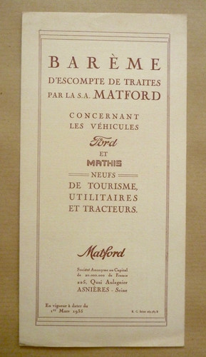 1935 matford mathis - mathis, preis