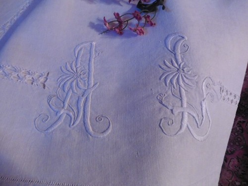 Ancien drap pur lin creme - ancien,