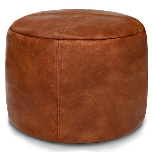 Unstuffed faux leather - faux, pouf