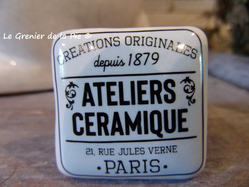 Bouton meuble carré décor - bouton,