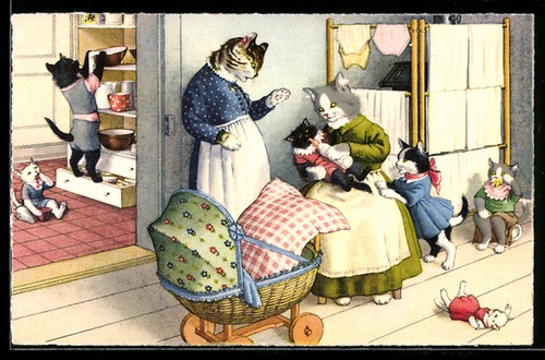Carte postale artiste mère - carte, d'artiste