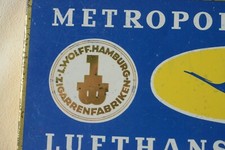 RARE ""METROPOLE LUFTHANSA"" - L. WOLFF Cigarette/Cigarette Box - Hamburg 50s