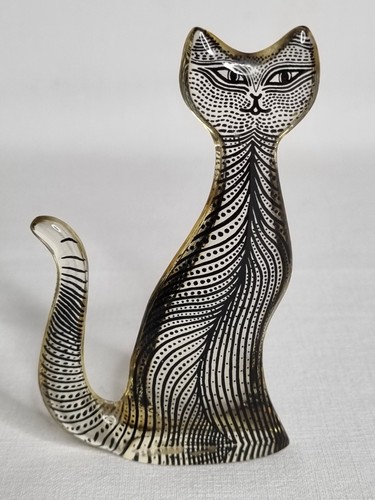 Sculpture lucite chat - lucite, "chat